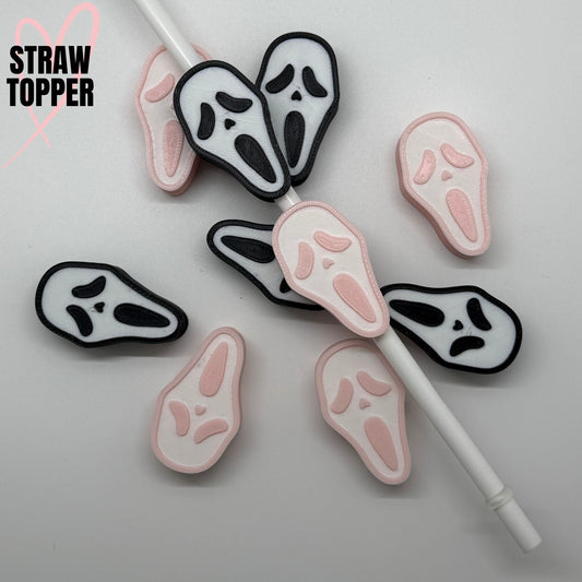GHOST FACE STRAW TOPPER