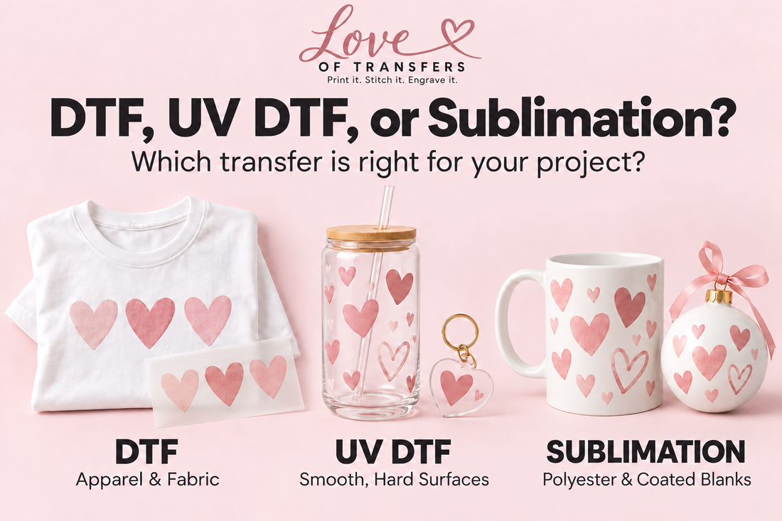 DTF, UV DTF, or Sublimation: Which Transfer Is Right for Your Project?
