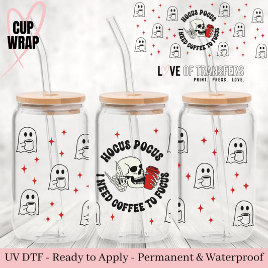 HOCUS POCUS COFFEE TO FOCUS - 16 OZ UV DTF WRAP