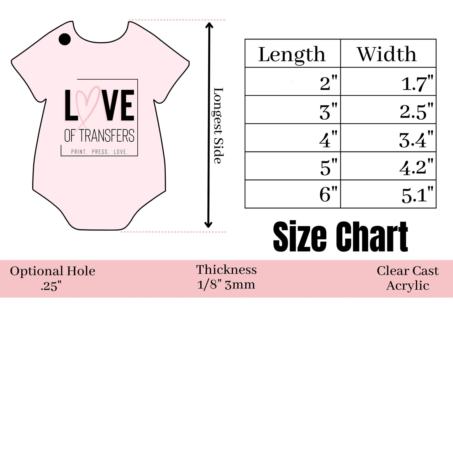 ONESIE ACRYLIC - PACK OF 10