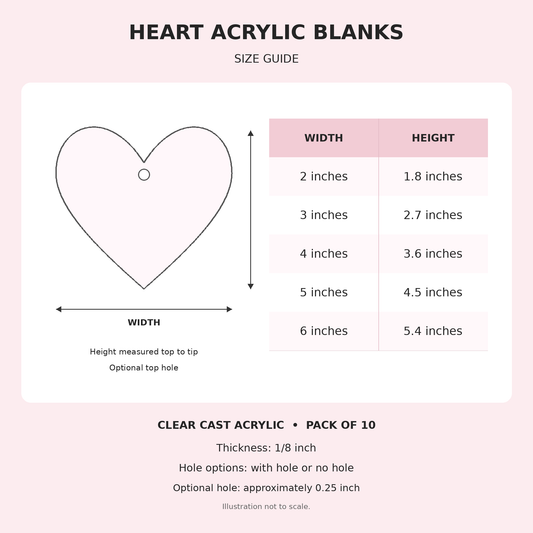 Heart Acrylic - Pack of 10