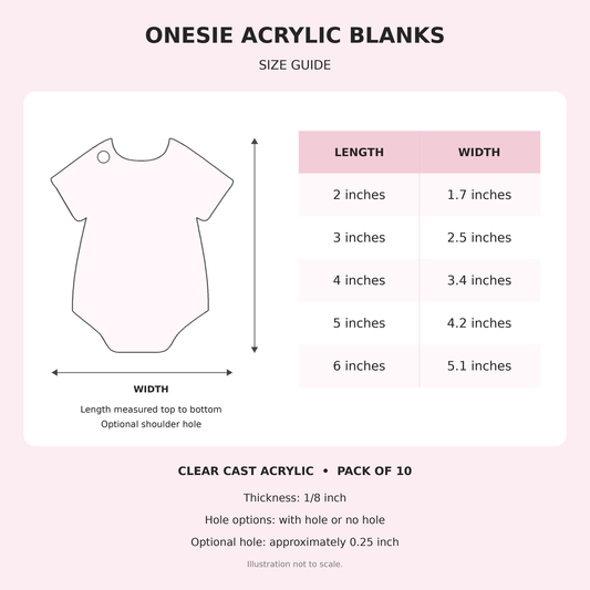 Onesie Acrylic - Pack of 10